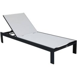 Axi Tumbona de jardín ajustable de aluminio, antracita/crema