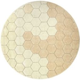 Lorena Canals Alfombra lavable nido de abeja en algodón dorado ø 140 cm