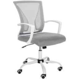 CLP Silla de oficina giratoria regulable en microfibra gris claro