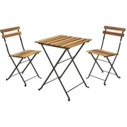 WellHome Set de jardín acero color marròn 55x54x71
