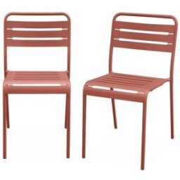 sweeek Silla de jardín de acero, juego de 2