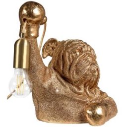 Beliani Lámpara de mesa perro dorado