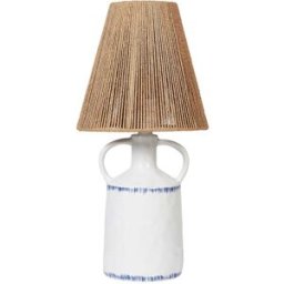 Beliani Lámpara de mesa cerámica blanco