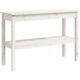 Maison Chic Mesa consola,mesa de entrada de madera maciza blanco 110x40x75cm