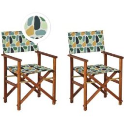 Beliani Conjunto de 2 sillas de jardín madera de acacia multicolor