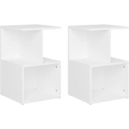 Maison Chic Juego de 2 mesitas de noche madera contrachapada blanco 35x35x55 cm
