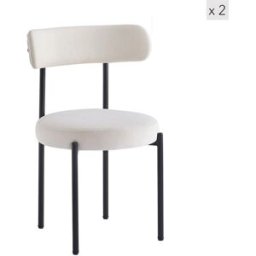Nordlys Set 2 sillas con patas de acero en beige