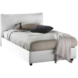 Talamo Italia Cama tamaño queen en tela blanca 120x190 cm