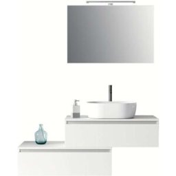 AQA DESIGN Mueble de baño de 5 piezas en melamina blanco mate