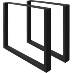 ECD Germany 2x patas de mesa industrial 70 x 72 cm acero negro perfiles cuadradros