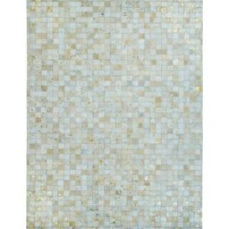 The Deco Factory Alfombra de cuero reciclado blanca y dorada 190x290