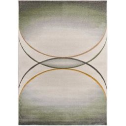 Atticgo Alfombra moderna crema/verde/gris 140x200 cm