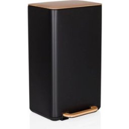 hjh OFFICE Cubo de basura de de 30 litros negro/nogal