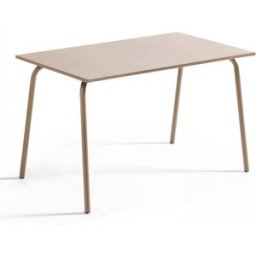 Oviala Mesa de jardín de acero de 120 x 70 cm topo