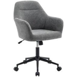 sweeek Silla de oficina con ruedas ajustable metal y tela, gris