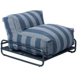Oviala Sillón modular de jardín a rayas con estructura azul pacífico