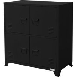 ML-Design Archivador de oficina negro con 2 compartimentos 75x40x80,5cm