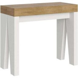 Itamoby Consola extensible 90x40/300 cm efecto madera roble/fresno blanco