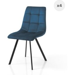 ORESTELUCHETTA Juego 4 sillas azules, al87xan44xpr56 cm, terciopelo cocina o salón