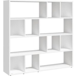 Maison Chic Estantería de libros/divisor de espacios madera blanco 105x24x102 cm
