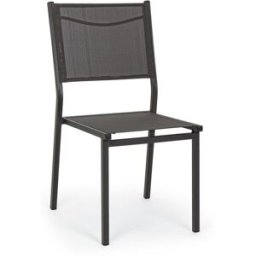 Bizzotto Conjunto de 2 sillas de aluminio antracita y textileno