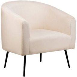 Nordlys Sillón escandinavo 1 plaza en terciopelo con patas de acero beige