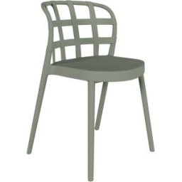 Koketto Home Silla en polipropileno color menta con respaldo de diseño a cuadros.