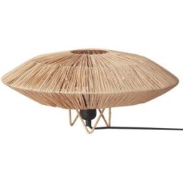 Beliani Lámpara de mesa mimbre natural