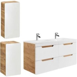 Unique Conjunto de baño madera color natural claro, blanco