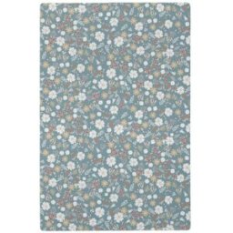 Decochic Alfombra de juego infantil florecitas azul 118x180cm