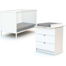 Webaby Cama y cambiador para bebé madera blanco