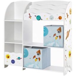 SONGMICS Estantería infantil de 93 x 30 x 100 cm de color blanco