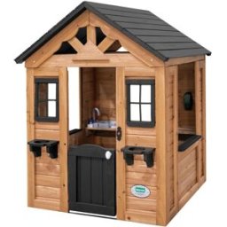 Backyard Discovery Casita infantil con accesorios, madera marrón/negro