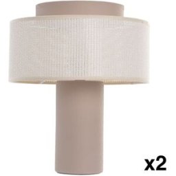 NIYLO Conjunto de 2 lámparas sobremesa en cerámica beige 30x30x36 cm