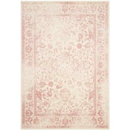 Safavieh Alfombra vintage de polipropileno blanco/rosa, 183 x 244 cm