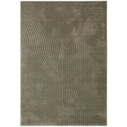 Wecon Home Alfombra con relieve verde oliva diseño 80x150
