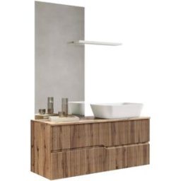 AQA DESIGN Mueble de baño 4 piezas en mdf roble