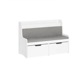 SoBuy Estantería infantil con cojín de asiento madera blanco