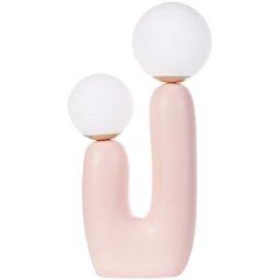 Beliani Lámpara de mesa rosa pastel