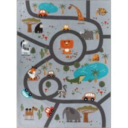 The carpet Alfombra infantil animal, gris, 140 x 200 cm