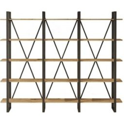 Dmora Estante para libros efecto madera roble 220x34 h180 cm