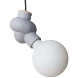 Gone's Lámpara colgante de hormigón y madera cable negro bombilla led porcela