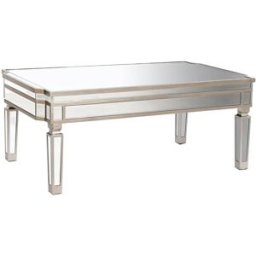 Fijalo Mesa centro de espejo y mdf en plateado 108x61x44cm