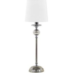 Beliani Lámpara de mesa metal blanco