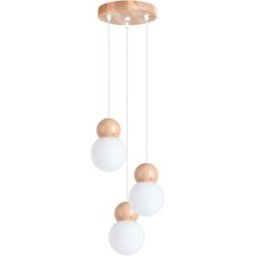 Sollux Lighting Lámpara de techo blanco/madera natural vidrio/madera alt. 124