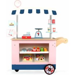 Mobili Rebecca Juego puesto de supermercado de madera para niños