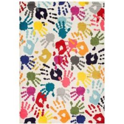 Un amour de tapis Alfombra infantil tejida con estampado a mano multicolor 120x170