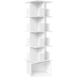 VASAGLE Estantería giratoria de 5 niveles para casa de color blanco nube