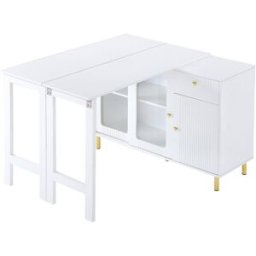 Urban Meuble Escritorio de esquina blanco con almacenamiento y diseño moderno.