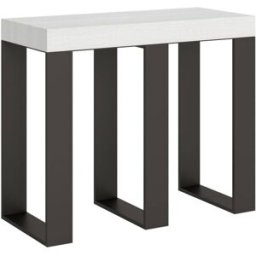Itamoby Consola extensible 90x40/196 cm efecto madera fresno blanco, hierro